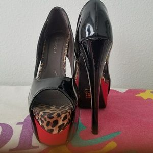 Red/leopard heels